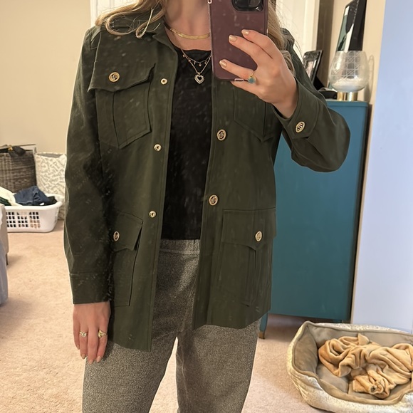 Maje size 36 structured jacket in dark green, never worn. - Picture 3 of 4